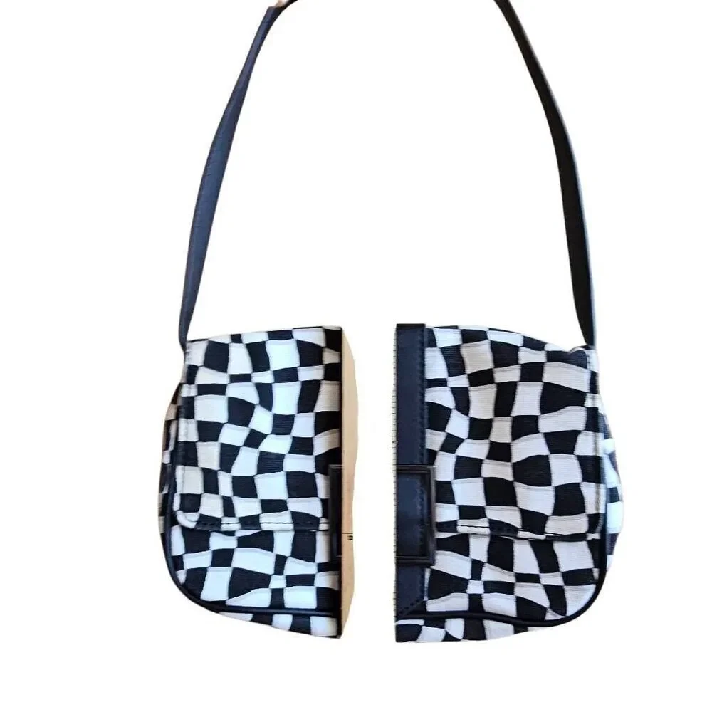 Forever 21 black and white checkered shoulder purse